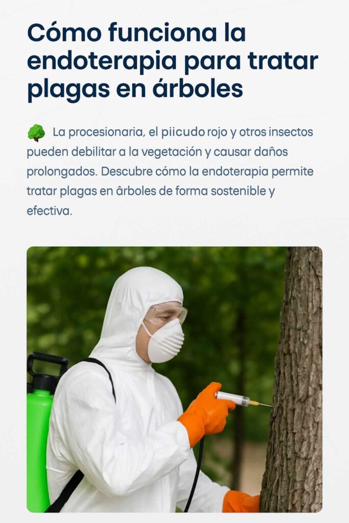 🌳 Cómo funciona la endoterapia para tratar plagas en árboles